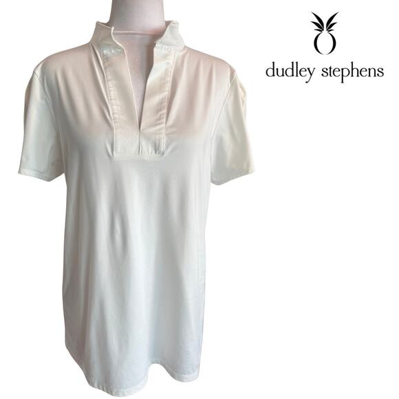 Dudley Stephens Parker Puff Sleeve White Short Sleeve Top Medium M EUC - Picture 3 of 10